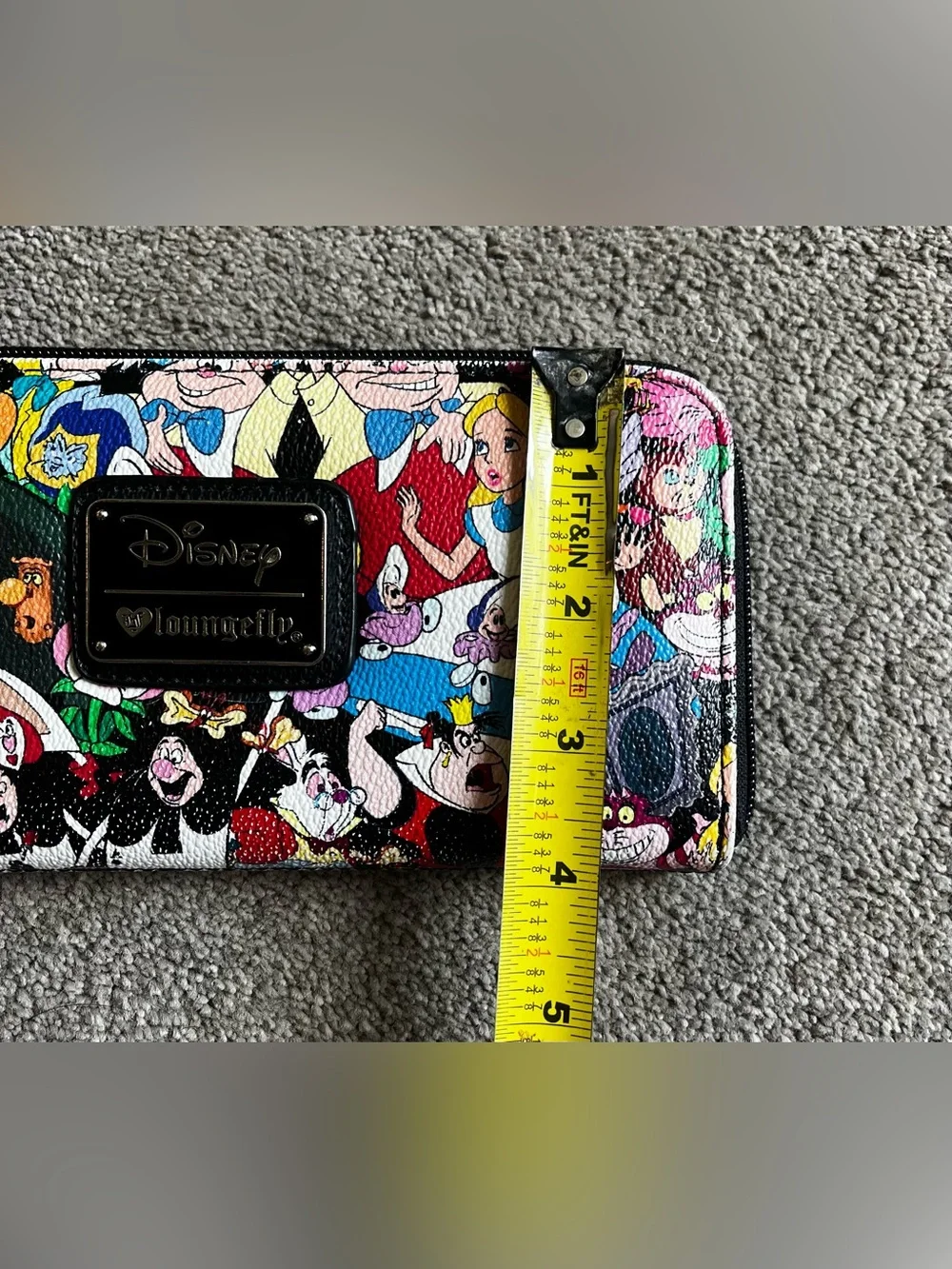 Disney Loungefly Retired Alice in Wonderland Character Print Zipper Wallet